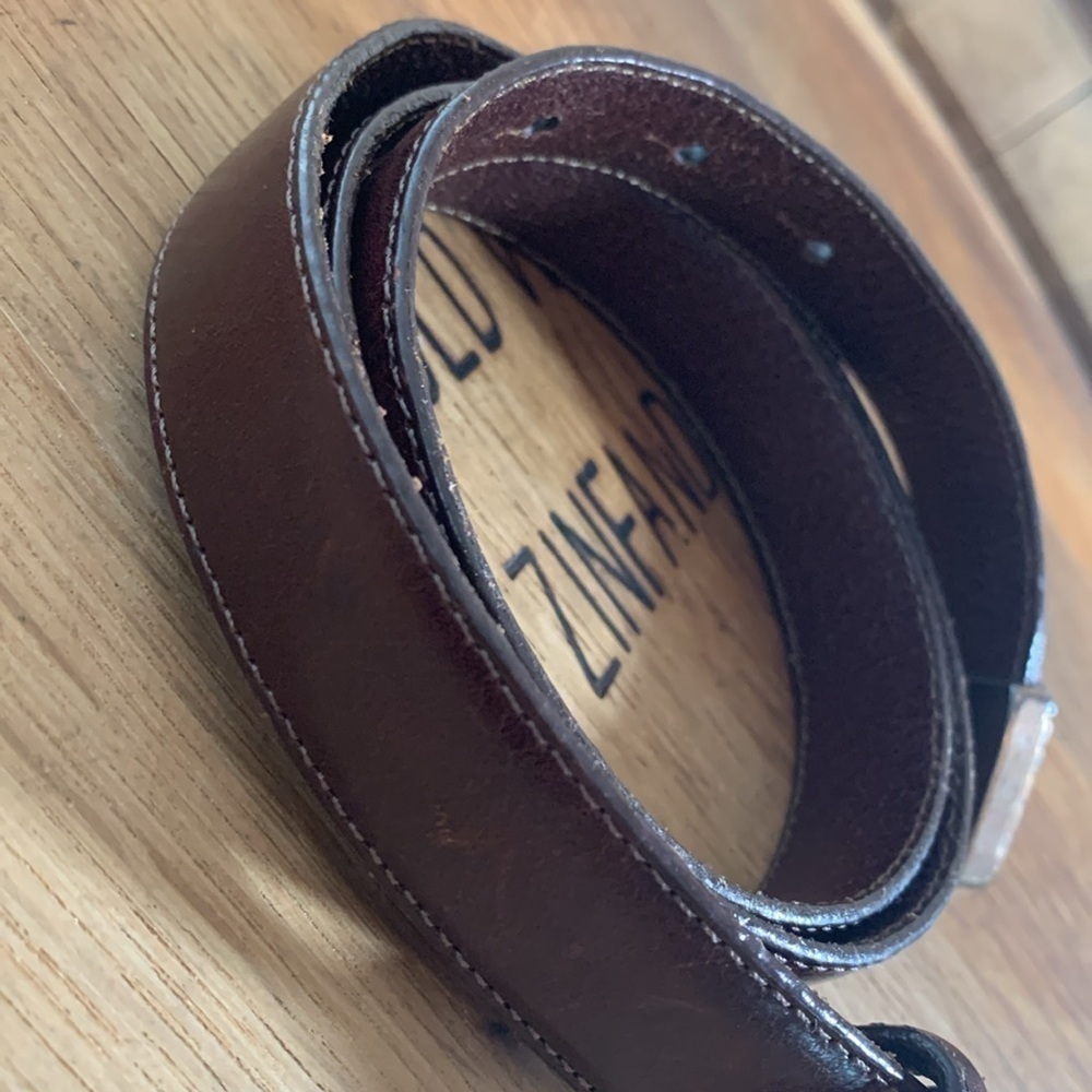 Brighton | Vintage 1995 Brown Leather Silver Celtic Knot Scroll Buckle Belt L - Picture 6 of 14
